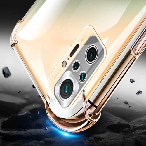 Xiaomi Redmi Note 10 Pro Kılıf Silikon Köşe Korumalı Airbag Darbe Emici Kapak - Şeffaf