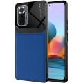 Xiaomi Redmi Note 10 Pro Kılıf Deri Görünümlü Emiks Kapak - Mavi