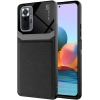 Xiaomi Redmi Note 10 Pro Kılıf Deri Görünümlü Emiks Kapak - Siyah
