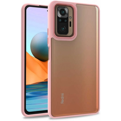 Xiaomi Redmi Note 10 Pro Kılıf Electro Silikon Renkli Flora Kapak - Rose Gold
