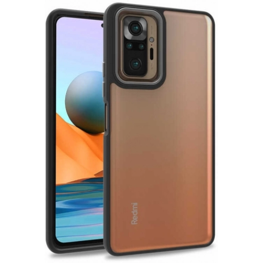 Xiaomi Redmi Note 10 Pro Kılıf Electro Silikon Renkli Flora Kapak - Siyah