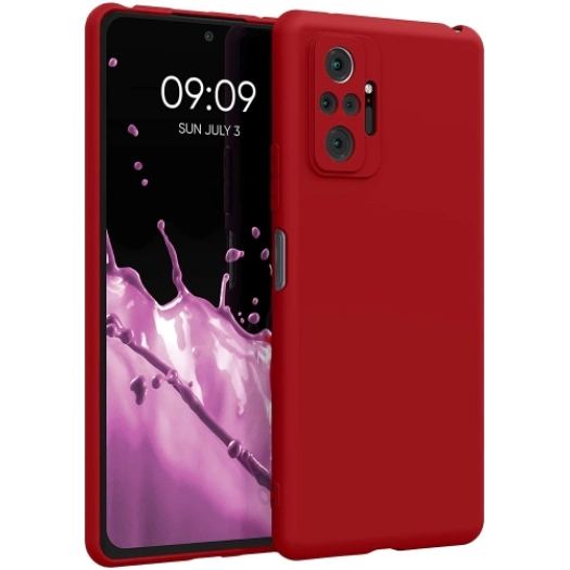 Xiaomi Redmi Note 10 Pro Kılıf İnce Soft Mat Renkli Esnek Silikon Kapak - Kırmızı