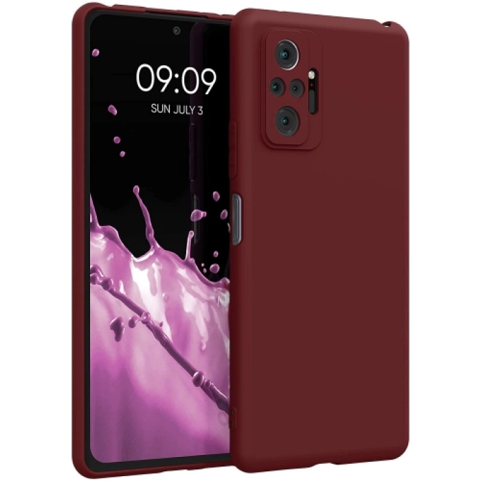 Xiaomi Redmi Note 10 Pro Kılıf İnce Soft Mat Renkli Esnek Silikon Kapak - Mürdüm