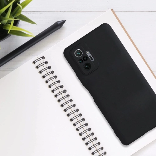 Xiaomi Redmi Note 10 Pro Kılıf İnce Soft Mat Renkli Esnek Silikon Kapak - Siyah