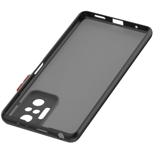 Xiaomi Redmi Note 10 Pro Kılıf Kamera Korumalı Arkası Şeffaf Mat Silikon Kapak - Kırmızı