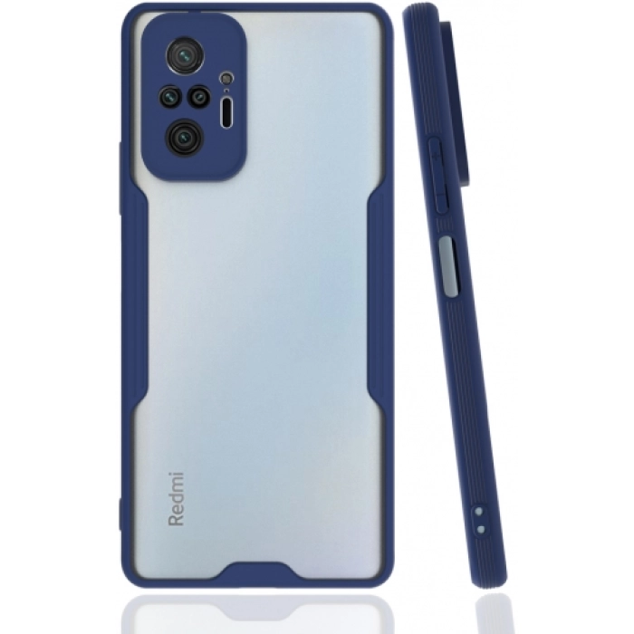 Xiaomi Redmi Note 10 Pro Kılıf Renkli Silikon Kamera Lens Korumalı Şeffaf Parfe Kapak - Lacivert