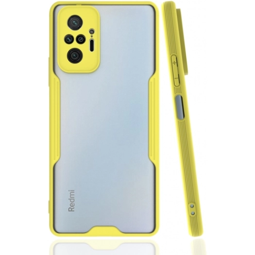 Xiaomi Redmi Note 10 Pro Kılıf Renkli Silikon Kamera Lens Korumalı Şeffaf Parfe Kapak - Sarı