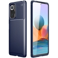 Xiaomi Redmi Note 10 Pro Kılıf Silikon Parmak İzi Bırakmayan Karbon Soft Negro Kapak - Lacivert