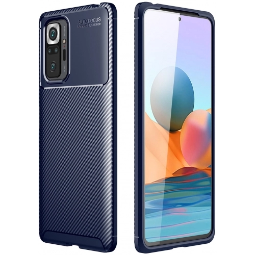 Xiaomi Redmi Note 10 Pro Kılıf Silikon Parmak İzi Bırakmayan Karbon Soft Negro Kapak - Lacivert