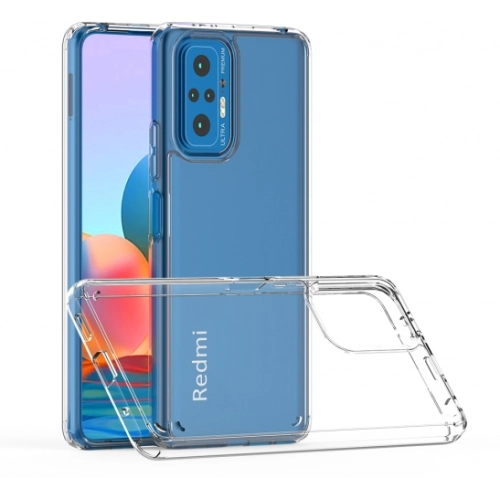 Xiaomi Redmi Note 10 Pro Kılıf Korumalı Kenarları Silikon Arkası Sert Coss Kapak - Şeffaf
