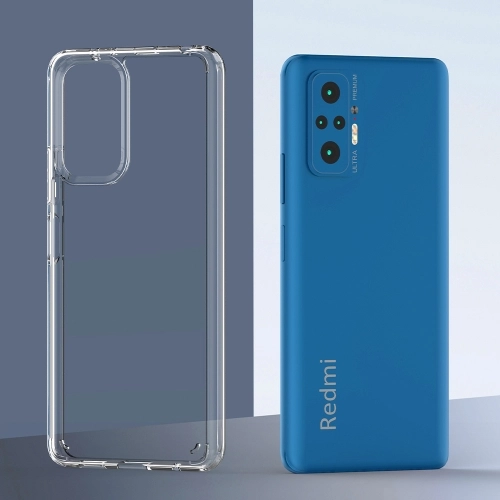 Xiaomi Redmi Note 10 Pro Kılıf Korumalı Kenarları Silikon Arkası Sert Coss Kapak - Şeffaf