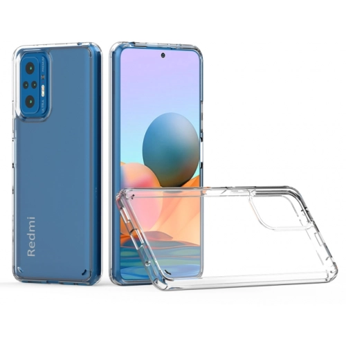 Xiaomi Redmi Note 10 Pro Kılıf Korumalı Kenarları Silikon Arkası Sert Coss Kapak  - Şeffaf