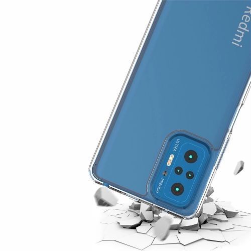 Xiaomi Redmi Note 10 Pro Kılıf Korumalı Kenarları Silikon Arkası Sert Coss Kapak - Şeffaf