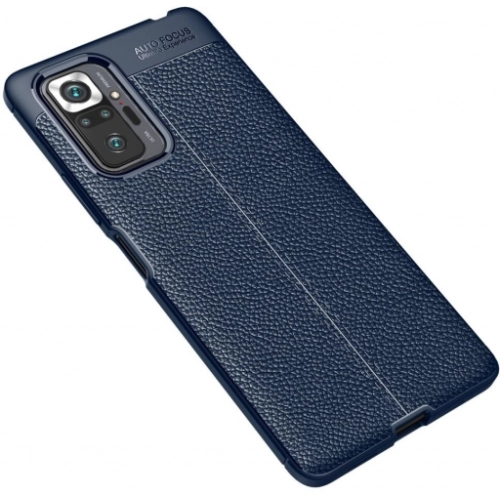 Xiaomi Redmi Note 10 Pro Kılıf Deri Görünümlü Lüks Parmak İzi Bırakmaz Niss Silikon Kapak - Lacivert