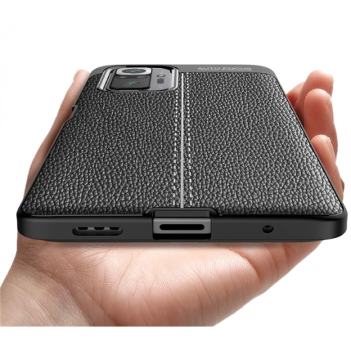 Xiaomi Redmi Note 10 Pro Kılıf Deri Görünümlü Lüks Parmak İzi Bırakmaz Niss Silikon Kapak - Siyah