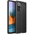 Xiaomi Redmi Note 10 Pro Kılıf Deri Görünümlü Lüks Parmak İzi Bırakmaz Niss Silikon Kapak - Siyah