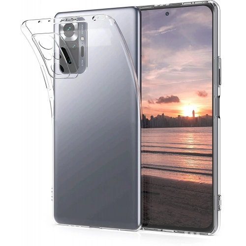 Xiaomi Redmi Note 10 Pro Kılıf Kamera Korumalı Esnek Silikon Kapak - Şeffaf