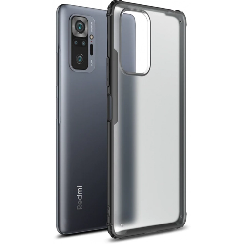 Xiaomi Redmi Note 10 Pro Kılıf Volks Serisi Kenarları Silikon Arkası Şeffaf Sert Kapak - Siyah