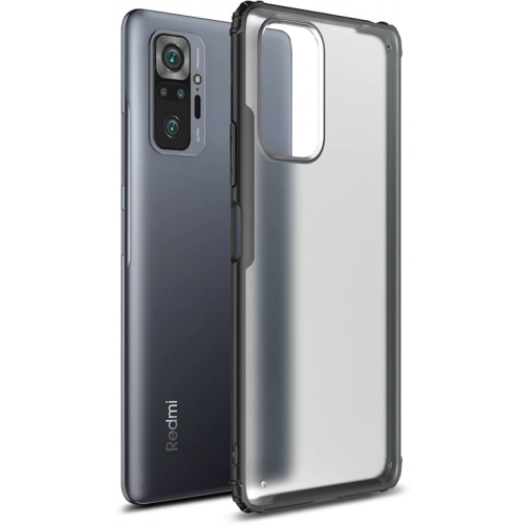 Xiaomi Redmi Note 10 Pro Kılıf Volks Serisi Kenarları Silikon Arkası Şeffaf Sert Kapak - Siyah