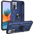 Xiaomi Redmi Note 10 Pro Kılıf Silikon Zırhlı Standlı Yüzüklü Mıknatıslı Tank Kapak - Lacivert