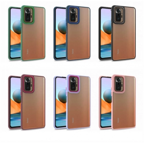 Xiaomi Redmi Note 10s Kılıf Electro Silikon Renkli Flora Kapak - Lila