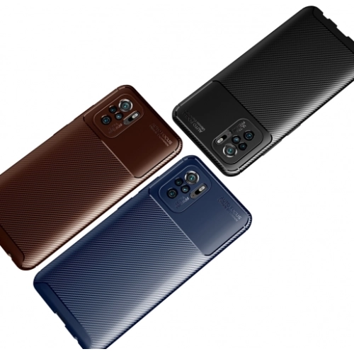 Xiaomi Redmi Note 10s Kılıf Silikon Parmak İzi Bırakmayan Karbon Soft Negro Kapak - Siyah