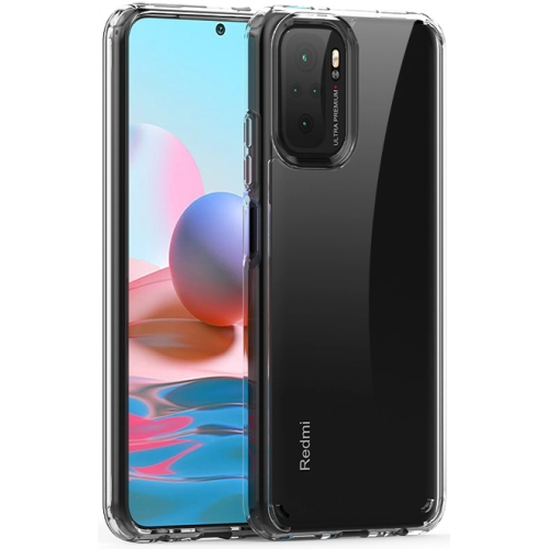 Xiaomi Redmi Note 10s Kılıf Korumalı Kenarları Silikon Arkası Sert Coss Kapak - Şeffaf