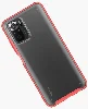 Xiaomi Redmi Note 10s Kılıf Volks Serisi Kenarları Silikon Arkası Şeffaf Sert Kapak - Kırmızı