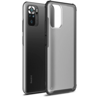 Xiaomi Redmi Note 10s Kılıf Volks Serisi Kenarları Silikon Arkası Şeffaf Sert Kapak - Siyah