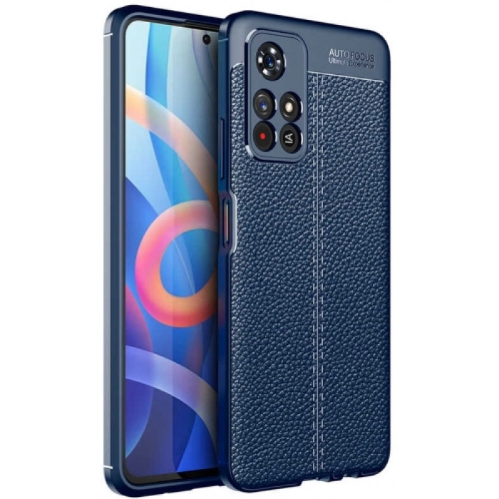 Xiaomi Redmi Note 11 5G Kılıf Deri Görünümlü Lüks Parmak İzi Bırakmaz Niss Silikon Kapak - Lacivert