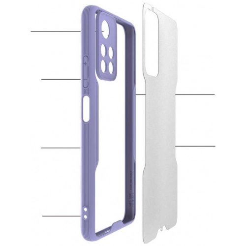 Xiaomi Redmi Note 11 5G Kılıf Renkli Silikon Kamera Lens Korumalı Şeffaf Parfe Kapak - Lacivert