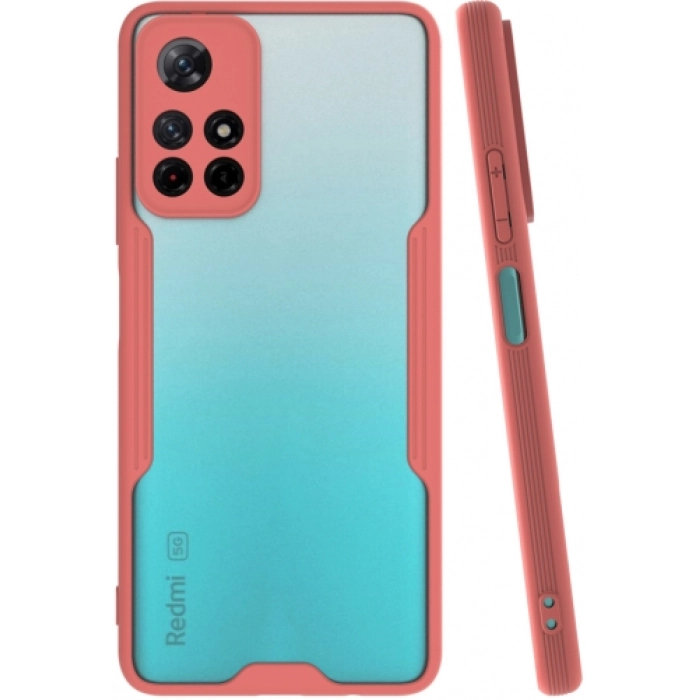 Xiaomi Redmi Note 11 5G Kılıf Renkli Silikon Kamera Lens Korumalı Şeffaf Parfe Kapak - Pembe