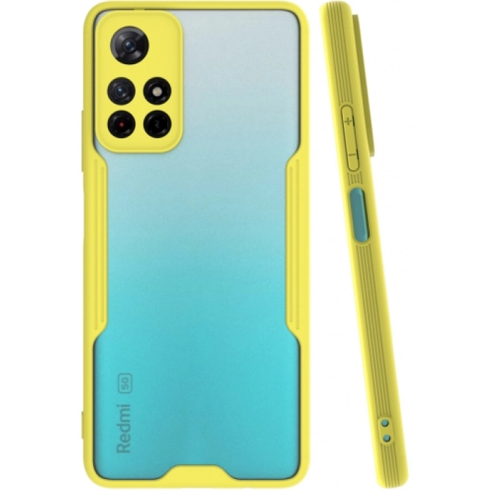 Xiaomi Redmi Note 11 5G Kılıf Renkli Silikon Kamera Lens Korumalı Şeffaf Parfe Kapak - Sarı