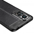 Xiaomi Redmi Note 11 Kılıf Deri Görünümlü Lüks Parmak İzi Bırakmaz Niss Silikon Kapak - Siyah