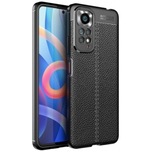 Xiaomi Redmi Note 11 Kılıf Deri Görünümlü Lüks Parmak İzi Bırakmaz Niss Silikon Kapak - Siyah