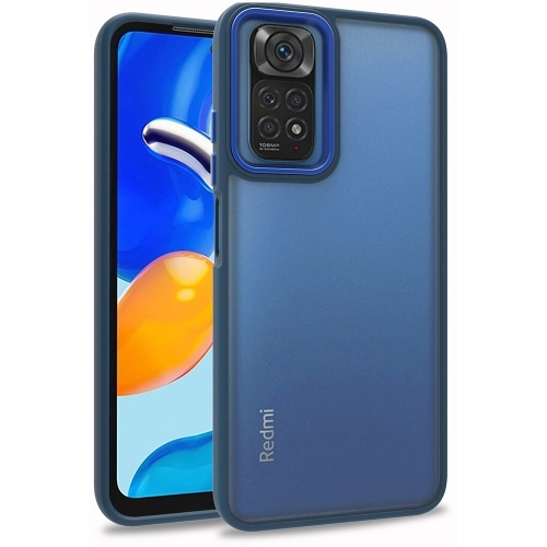 Xiaomi Redmi Note 11 Kılıf Electro Silikon Renkli Flora Kapak - Mavi