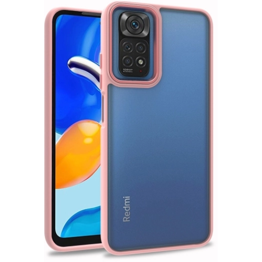 Xiaomi Redmi Note 11 Kılıf Electro Silikon Renkli Flora Kapak - Rose Gold