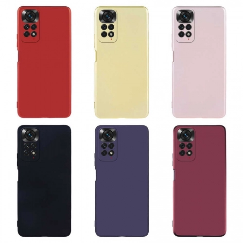 Xiaomi Redmi Note 11 Kılıf İnce Soft Mat Renkli Esnek Silikon Kapak - Kırmızı