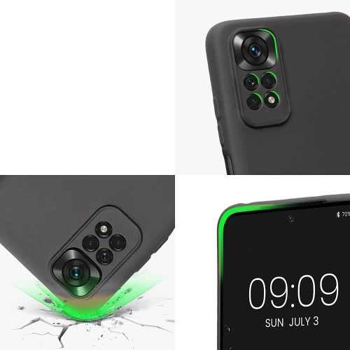 Xiaomi Redmi Note 11 Kılıf İnce Soft Mat Renkli Esnek Silikon Kapak - Siyah