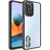 Xiaomi Redmi Note 11 Kılıf Kamera Lens Korumalı Şeffaf Renkli Logo Gösteren Parlak Kapak - Siyah
