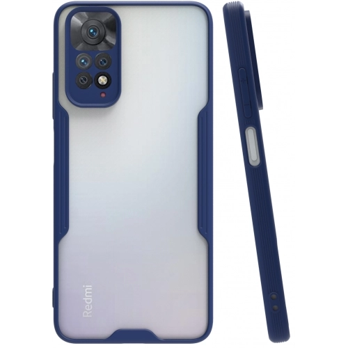 Xiaomi Redmi Note 11 Kılıf Renkli Silikon Kamera Lens Korumalı Şeffaf Parfe Kapak - Lacivert