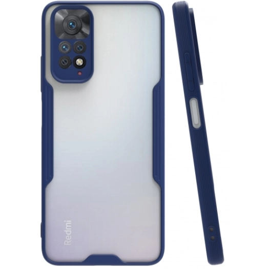 Xiaomi Redmi Note 11 Kılıf Renkli Silikon Kamera Lens Korumalı Şeffaf Parfe Kapak - Lacivert