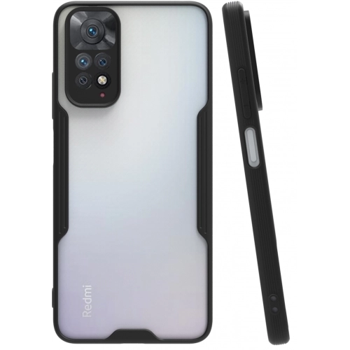 Xiaomi Redmi Note 11 Kılıf Renkli Silikon Kamera Lens Korumalı Şeffaf Parfe Kapak - Siyah