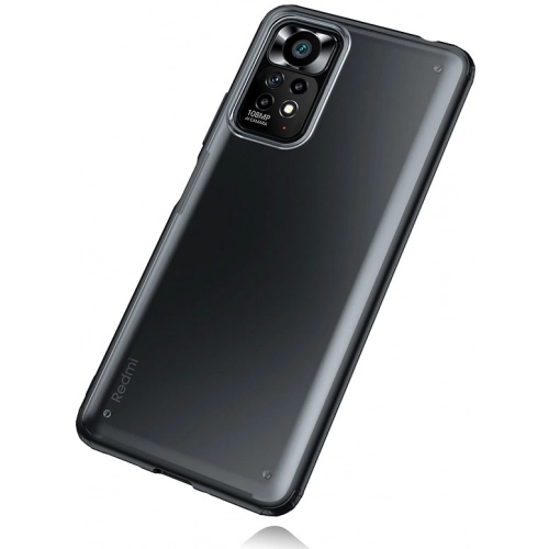 Xiaomi Redmi Note 11 Kılıf Volks Serisi Kenarları Silikon Arkası Şeffaf Sert Kapak - Siyah