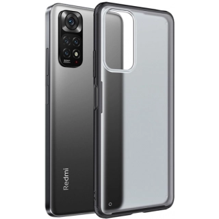 Xiaomi Redmi Note 11 Kılıf Volks Serisi Kenarları Silikon Arkası Şeffaf Sert Kapak - Siyah