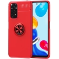 Xiaomi Redmi Note 11 Pro Kılıf Renkli Silikon Yüzüklü Standlı Auto Focus Ravel Kapak - Kırmızı