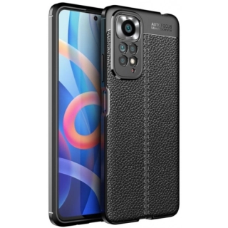 Xiaomi Redmi Note 11 Pro Kılıf Deri Görünümlü Lüks Parmak İzi Bırakmaz Niss Silikon Kapak - Siyah