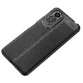 Xiaomi Redmi Note 11 Pro Kılıf Deri Görünümlü Lüks Parmak İzi Bırakmaz Niss Silikon Kapak - Siyah