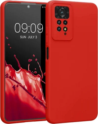 Xiaomi Redmi Note 11 Pro Kılıf İnce Mat Esnek Silikon - Kırmızı