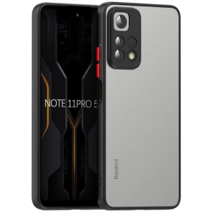 Xiaomi Redmi Note 11 Pro Kılıf Kamera Korumalı Arkası Şeffaf Mat Silikon Kapak - Siyah